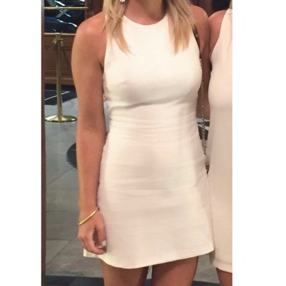 NWOT Zara Trafulcar XS white dress cutout zipper